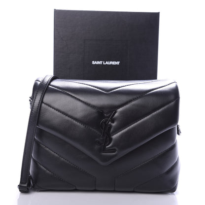Saint Laurent Calfskin Y Quilted Monogram Toy Loulou Crossbody Bag Black 9 of 9
