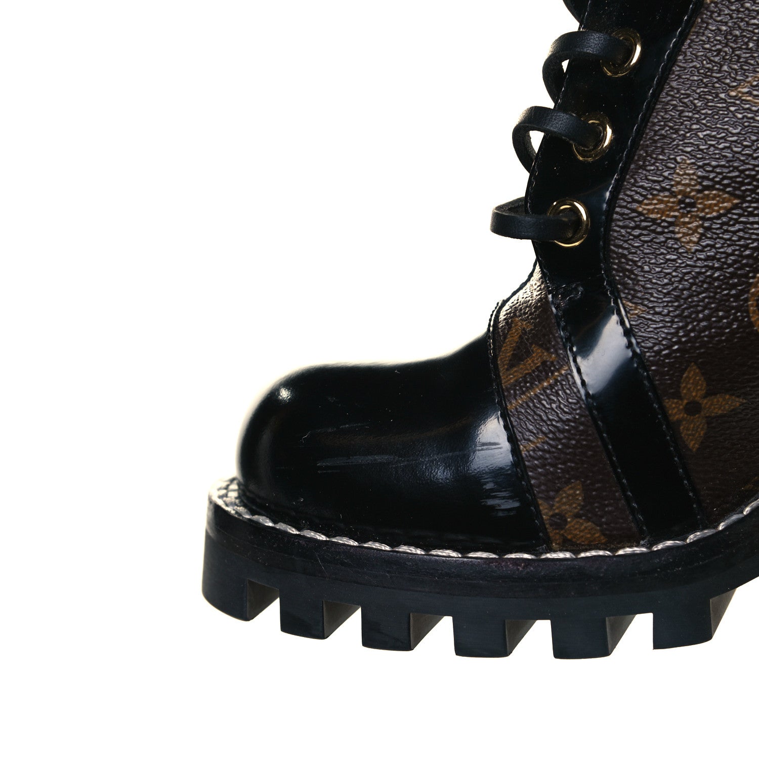 Louis Vuitton Patent Calfskin Monogram Star Trail Ankle Boots 41 Black 6 of 9