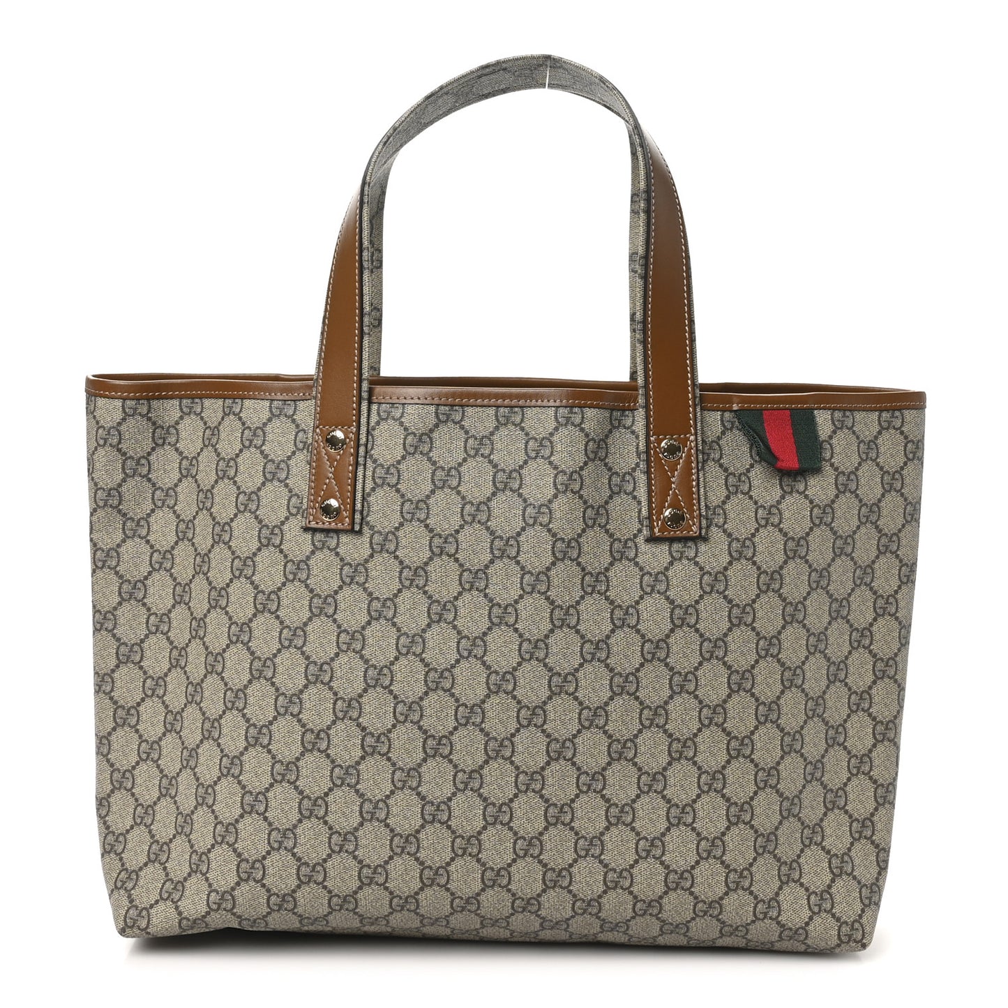 GG Plus Monogram Medium Signature Web Loop Tote Light Brown