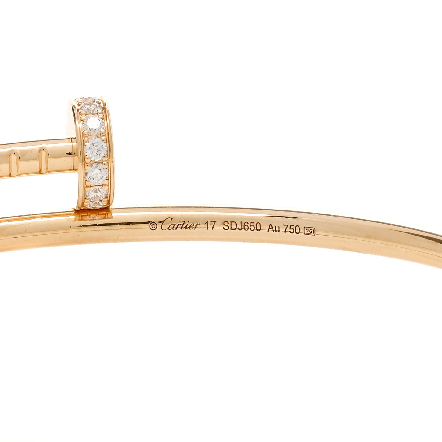 18K Yellow Gold Diamond Small Juste Un Clou Bracelet 17