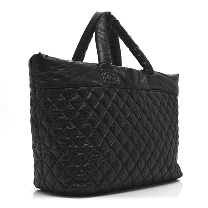 Chanel Nylon Quilted Extra Large Coco Cocoon Tote Black 3 of 11