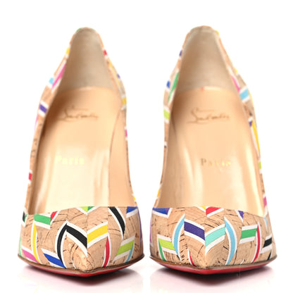 Christian Louboutin Cork Chevron Pigalle Follie 100 Pumps 38 Multicolor 2 of 8