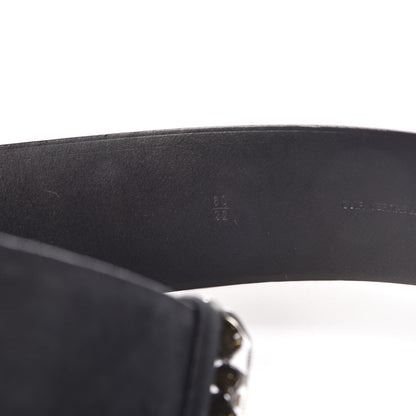 Chanel Suede Gripoix Poured Glass Buckle Belt 80 32 Black 5 of 9