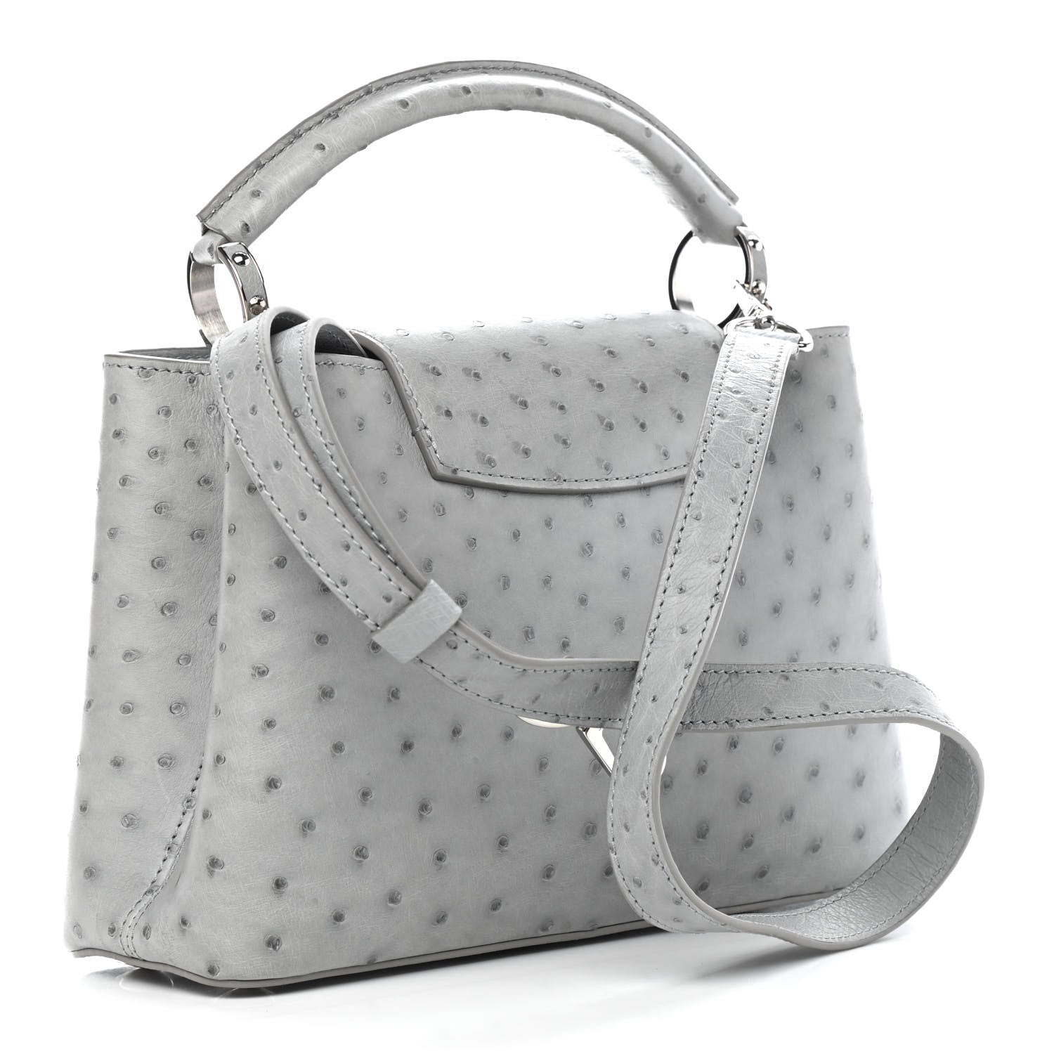 Louis Vuitton Ostrich Capucines BB Gris 3 of 10