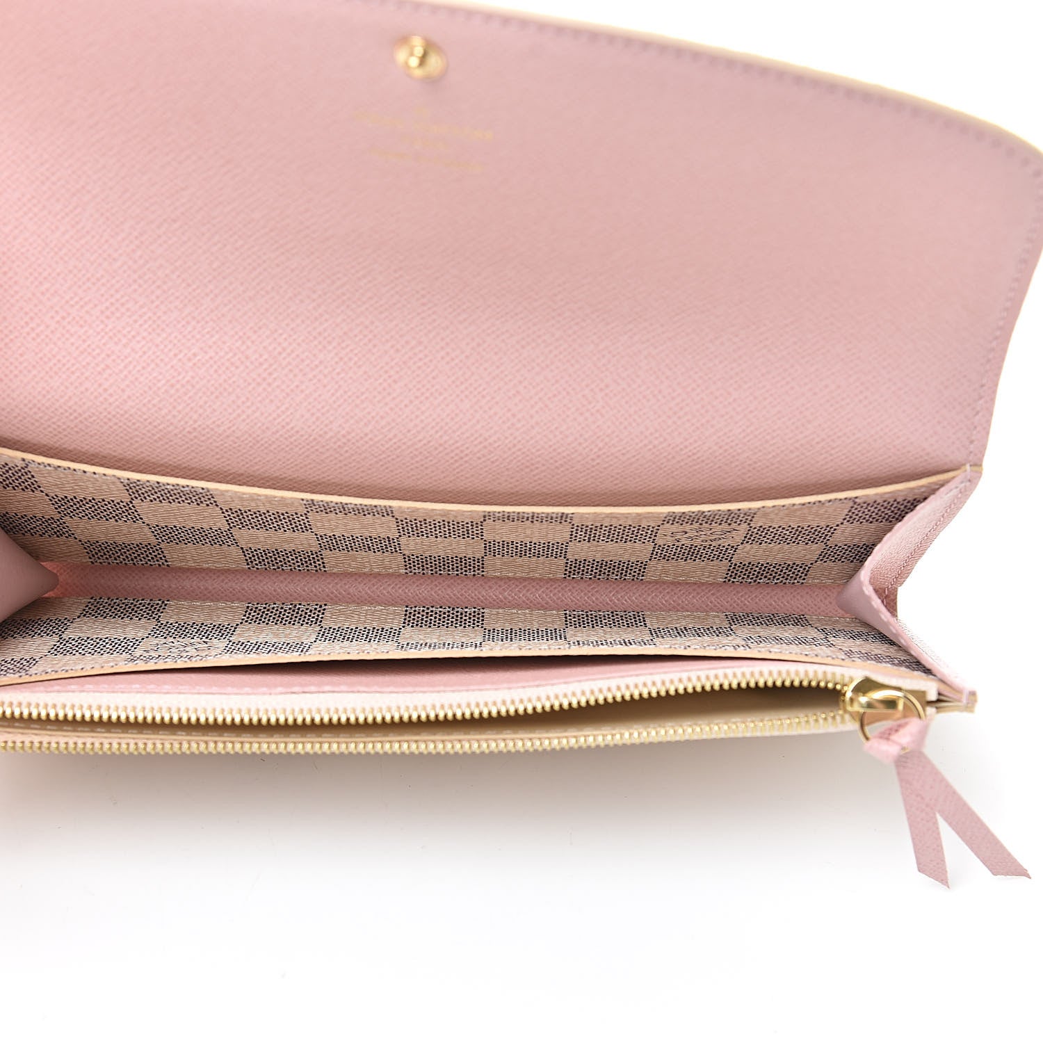 Louis Vuitton Damier Azur Emilie Wallet Rose Ballerine 5 of 8