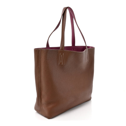 Hermes Taurillon Clemence Double Sens 36 Reversible Tote Marron Tosca 5 of 16