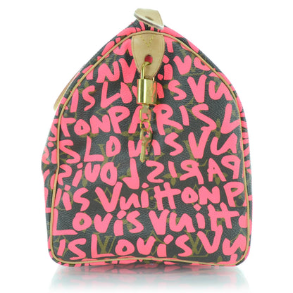 Louis Vuitton Monogram Graffiti Speedy 30 Fuchsia 6 of 13