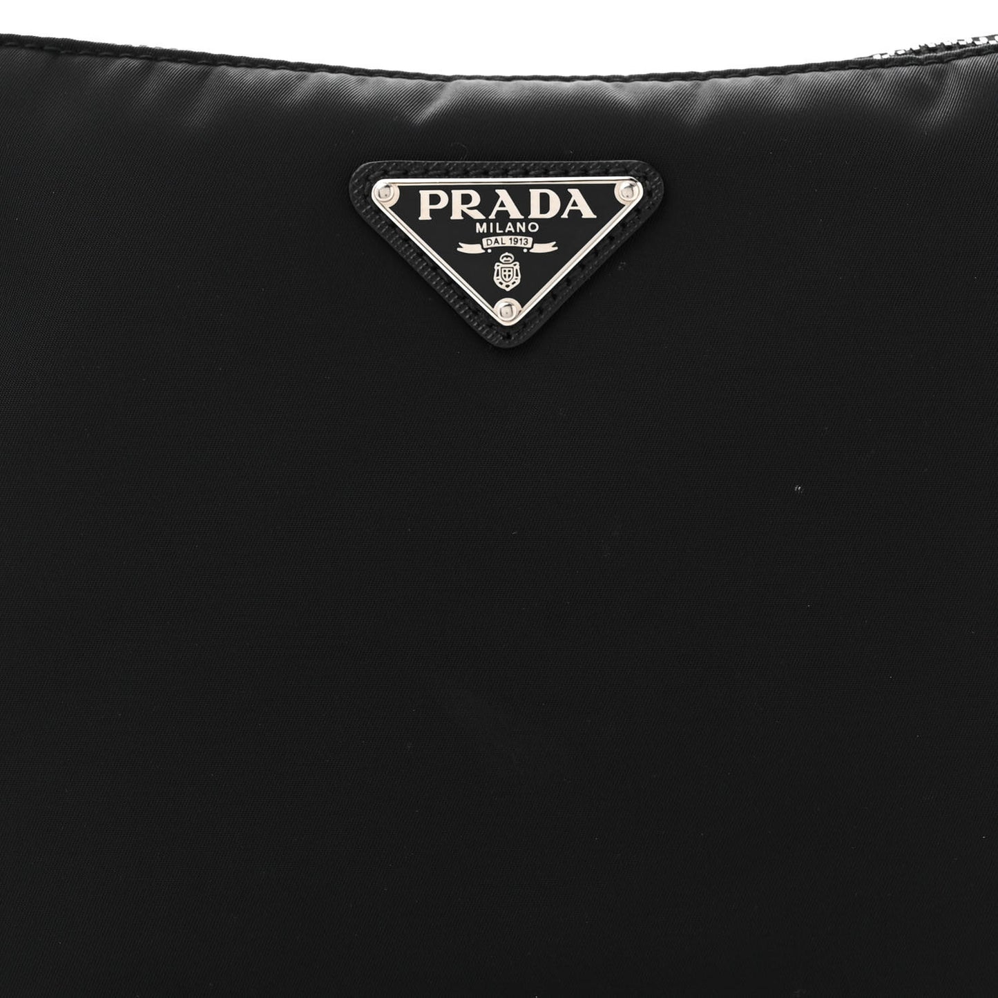 Re-Nylon Saffiano Pocket Zippered Shoulder Bag Black