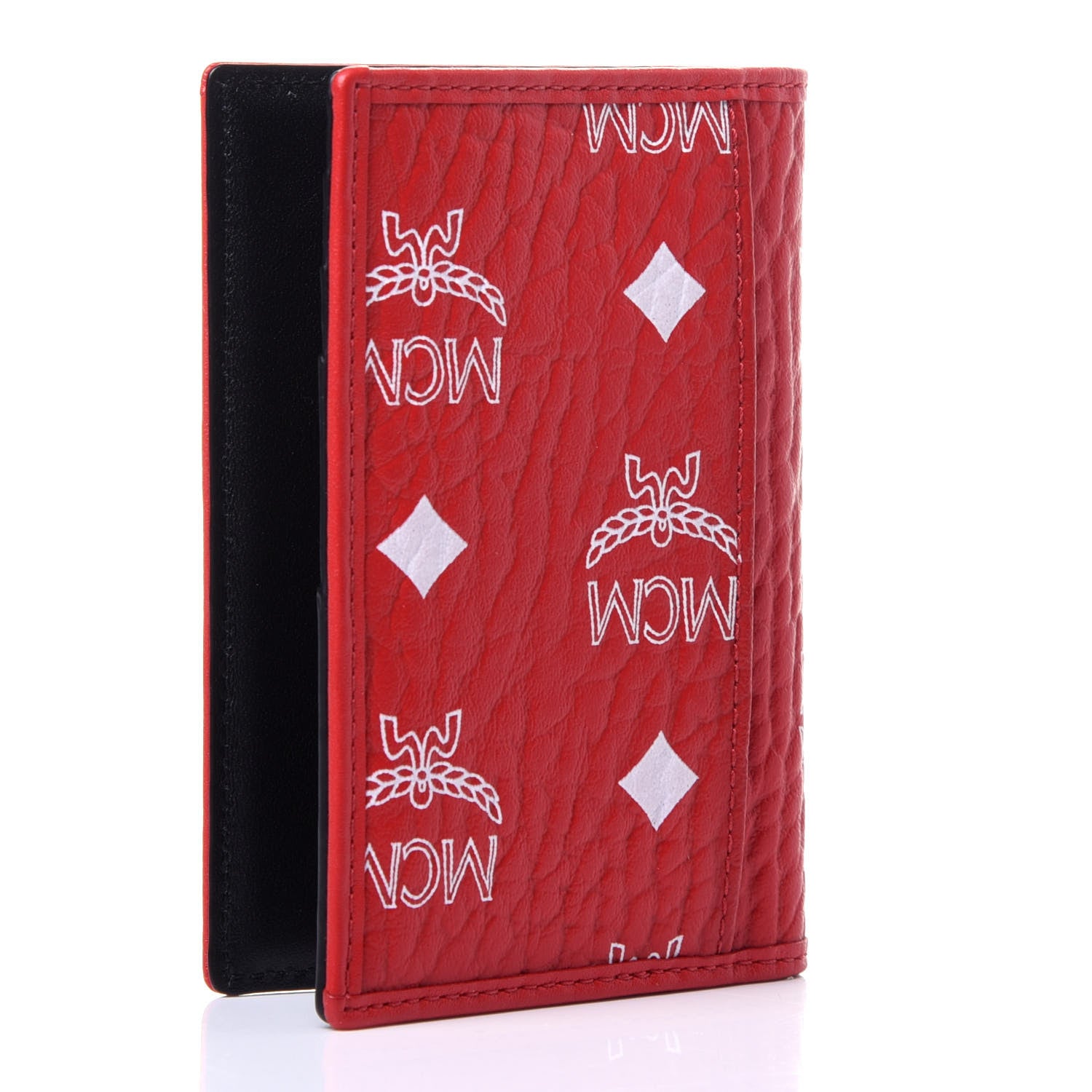 MCM Visetos Mini Bi-Fold Card Wallet Red 3 of 10