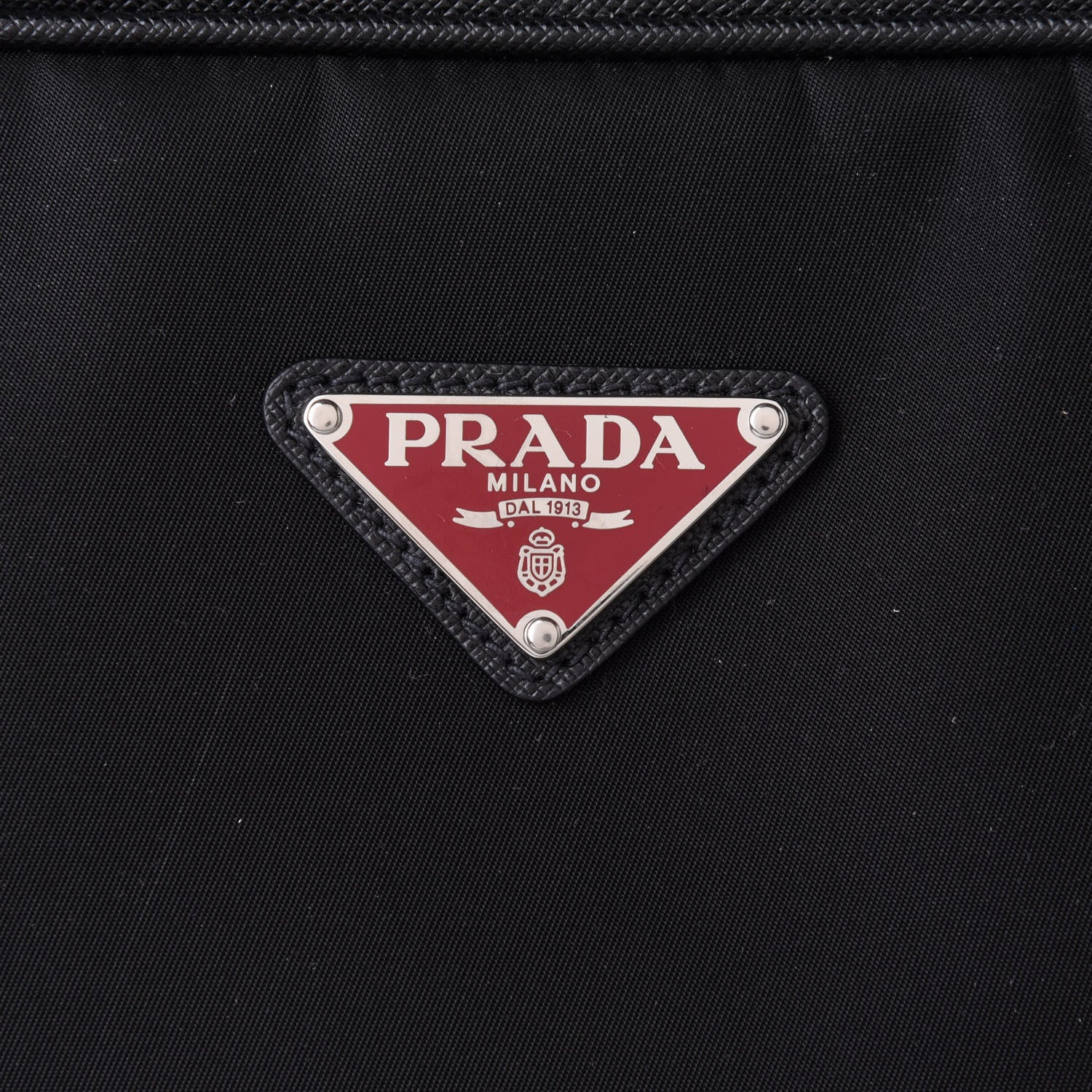 Prada Tessuto Nylon Saffiano Metal Triangle Logo Work Bag Black 7 of 9