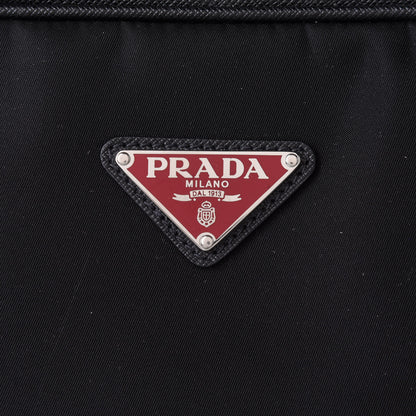 Prada Tessuto Nylon Saffiano Metal Triangle Logo Work Bag Black 7 of 9