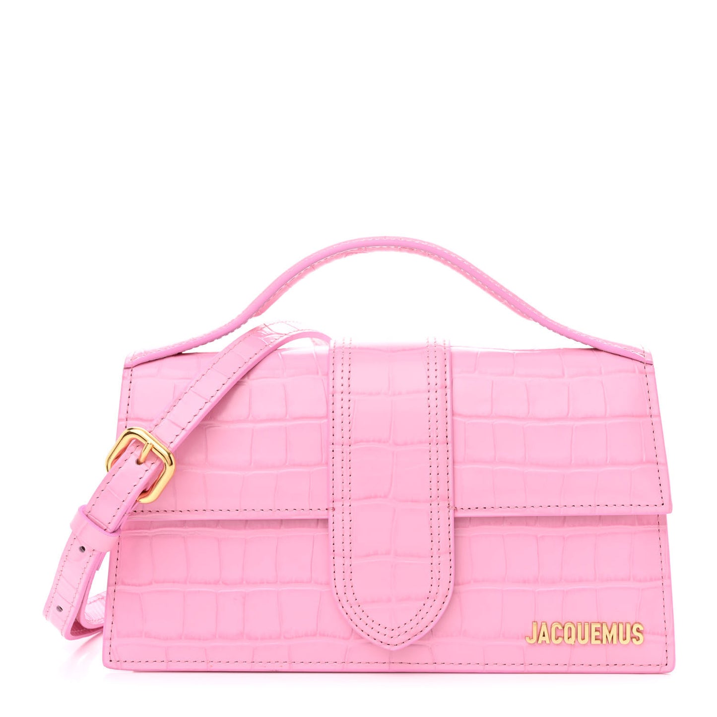 Calfskin Crocodile Embossed Le Grand Bambino Pink