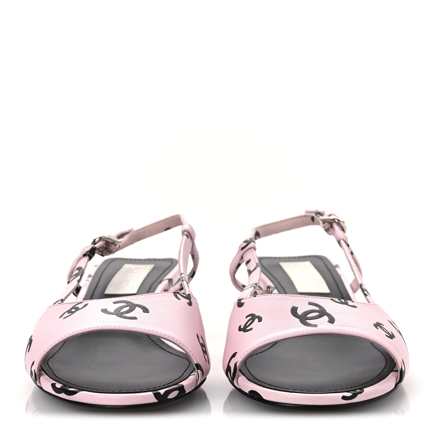 Printed Lambskin Coco Beach Sligback Sandals 40 Light Pink Black
