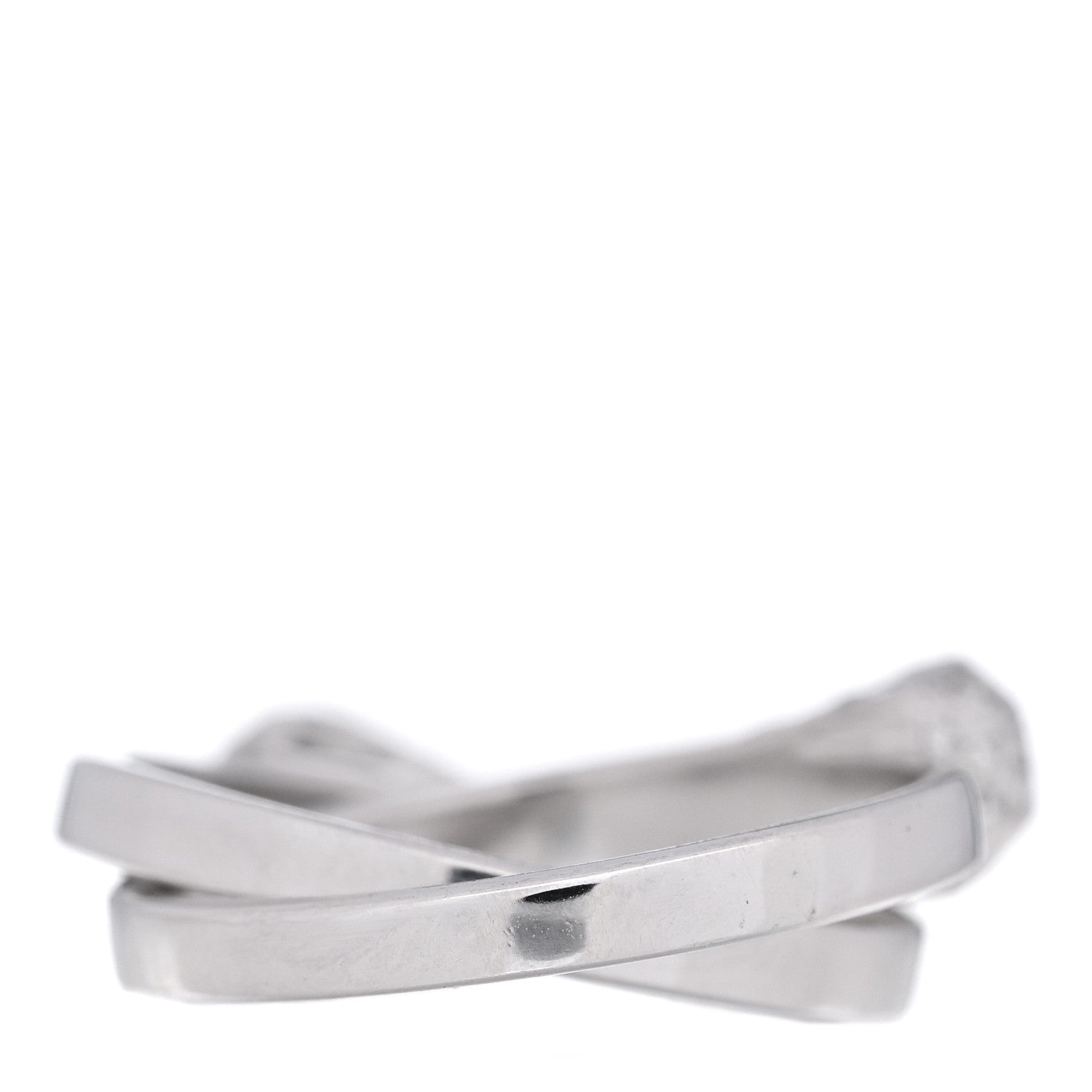 Gucci 18K White Gold Diamond Interlocking Chiodo Ring 52 6 3 of 5