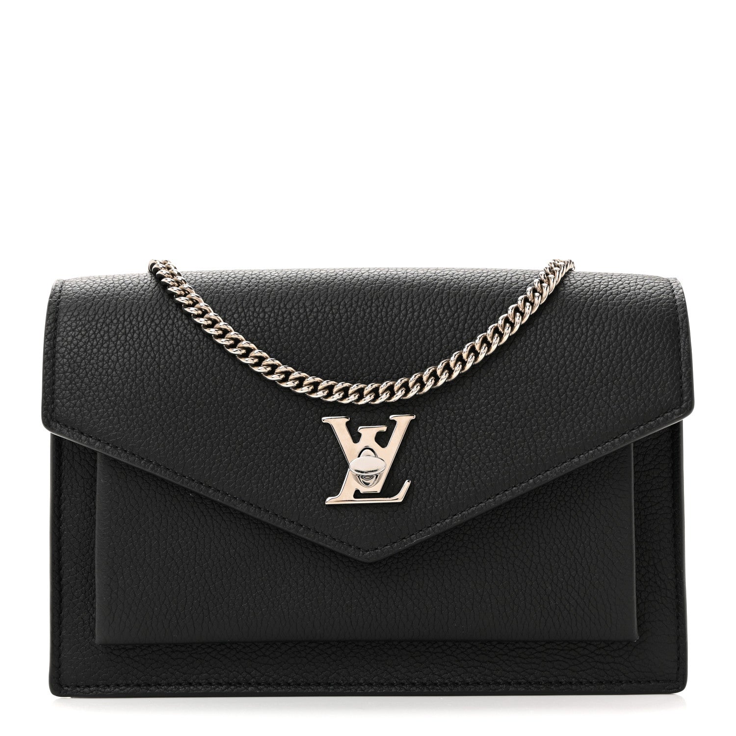 Louis Vuitton Soft Calfskin My Lockme Chain Pochette Black 1 of 12