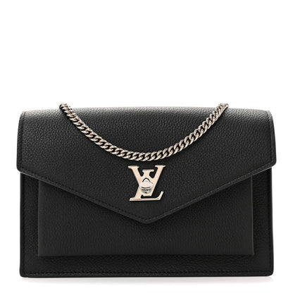 Louis Vuitton Soft Calfskin My Lockme Chain Pochette Black 1 of 12