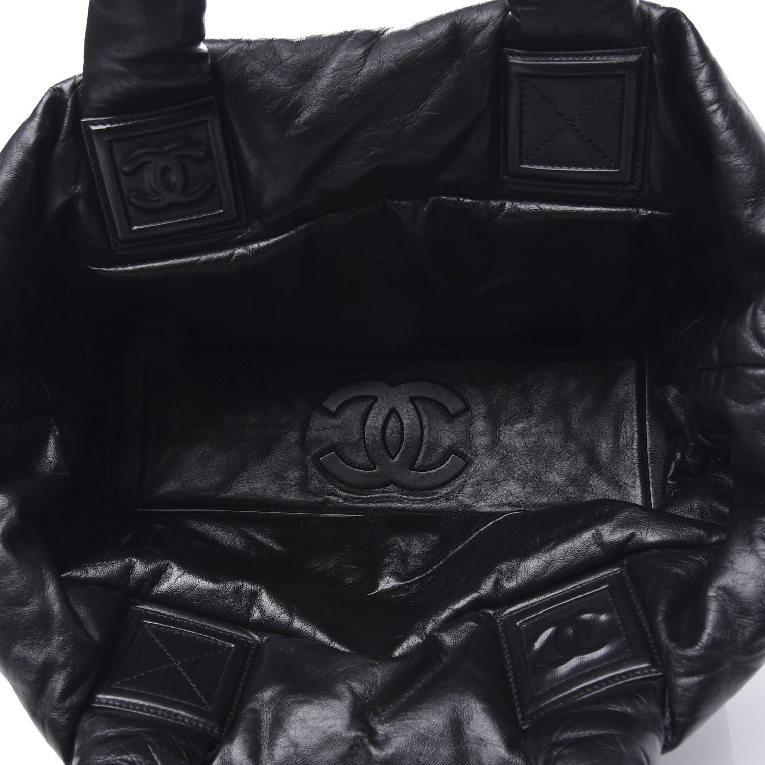 Chanel Lambskin Quilted Medium Coco Cocoon Reversible Tote Black 14 of 17