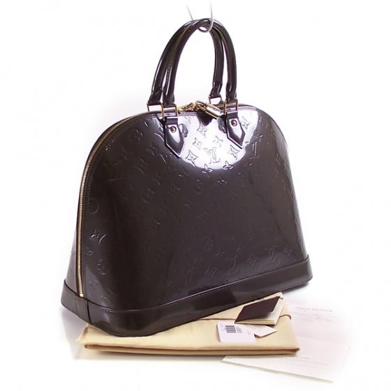 Louis Vuitton Vernis Alma MM Vert Bronze 2 of 8