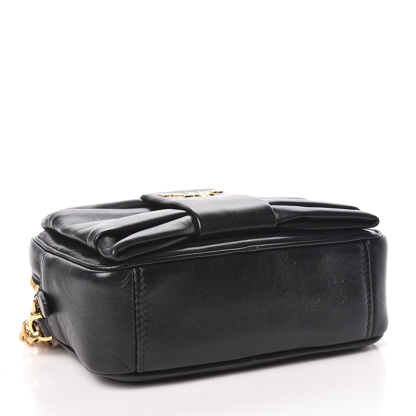 Nappa Zippers Bow Clutch Black
