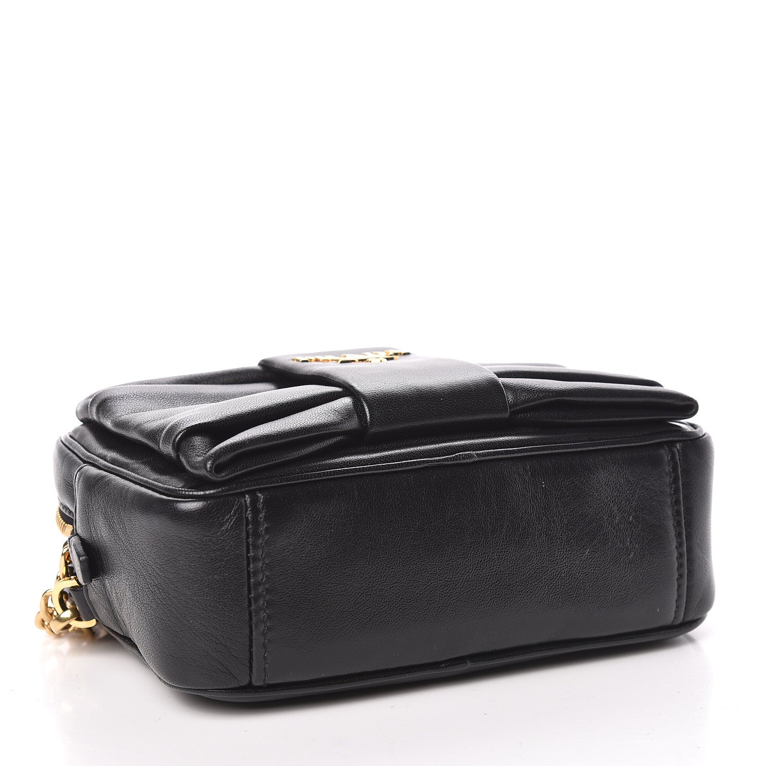 Prada Nappa Zippers Bow Clutch Black 4 of 9
