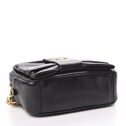 Prada Nappa Zippers Bow Clutch Black 4 of 9