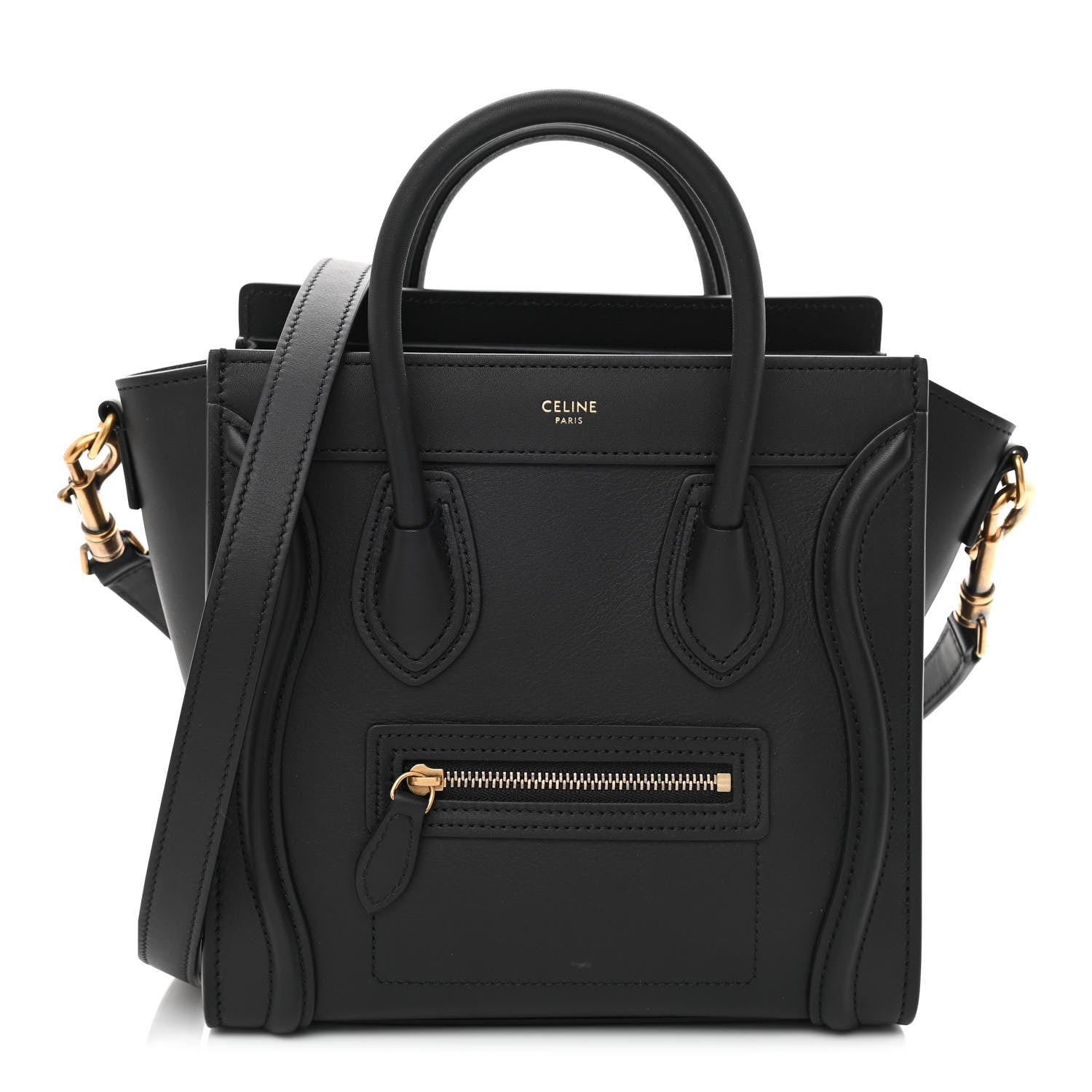 Celine Smooth Calfskin Nano Luggage Black 1 of 12