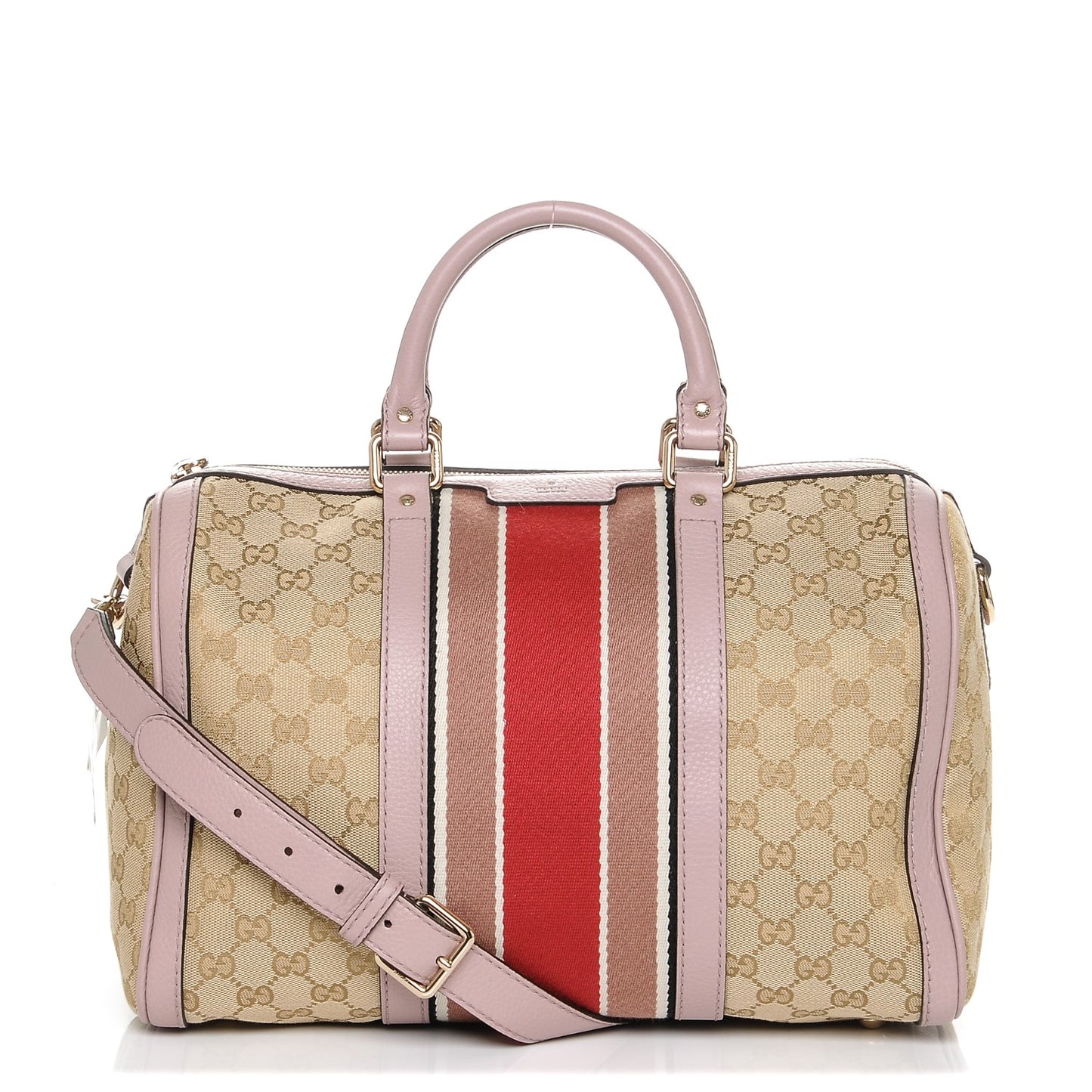 Monogram Selleria Calfskin Vintage Web Medium Boston New Sand Lilas
