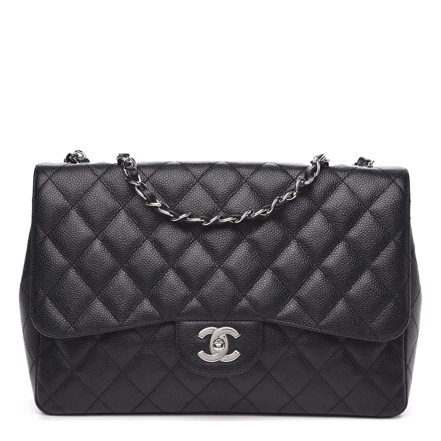 Caviar Quilted Jumbo Single Flap Black