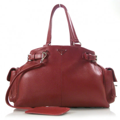 Prada Vitello Daino Shoulder Bag Rosso 1 of 12