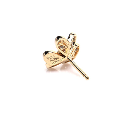 Van Cleef & Arpels 18K Yellow Gold Diamond Mini Frivole Pave Earrings 4 of 6