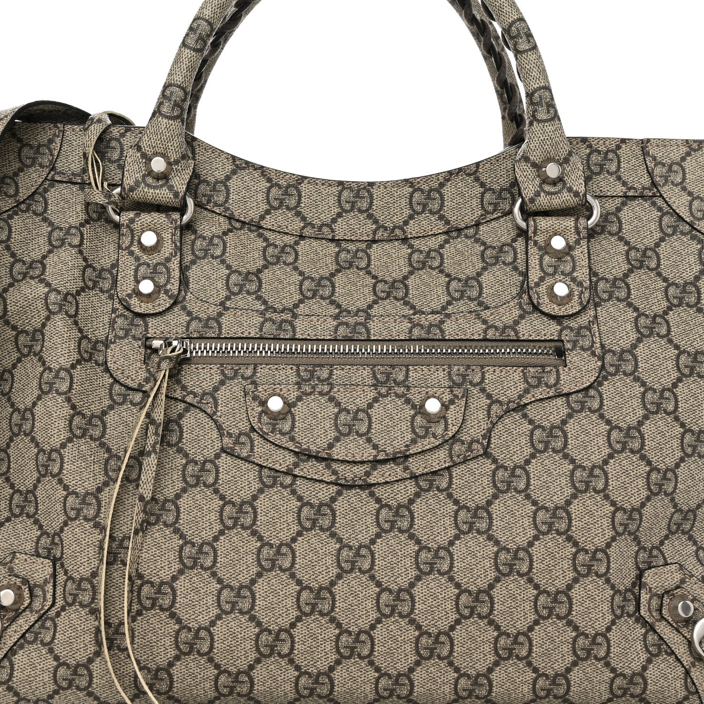 X GUCCI GG Supreme Monogram Neo Classic Silver Hardware City Beige Ebony