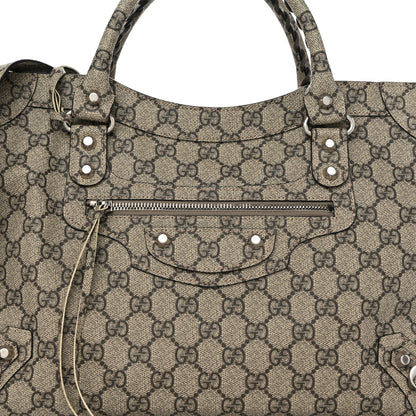 Balenciaga X GUCCI GG Supreme Monogram Neo Classic Silver Hardware City Beige Ebony 9 of 11