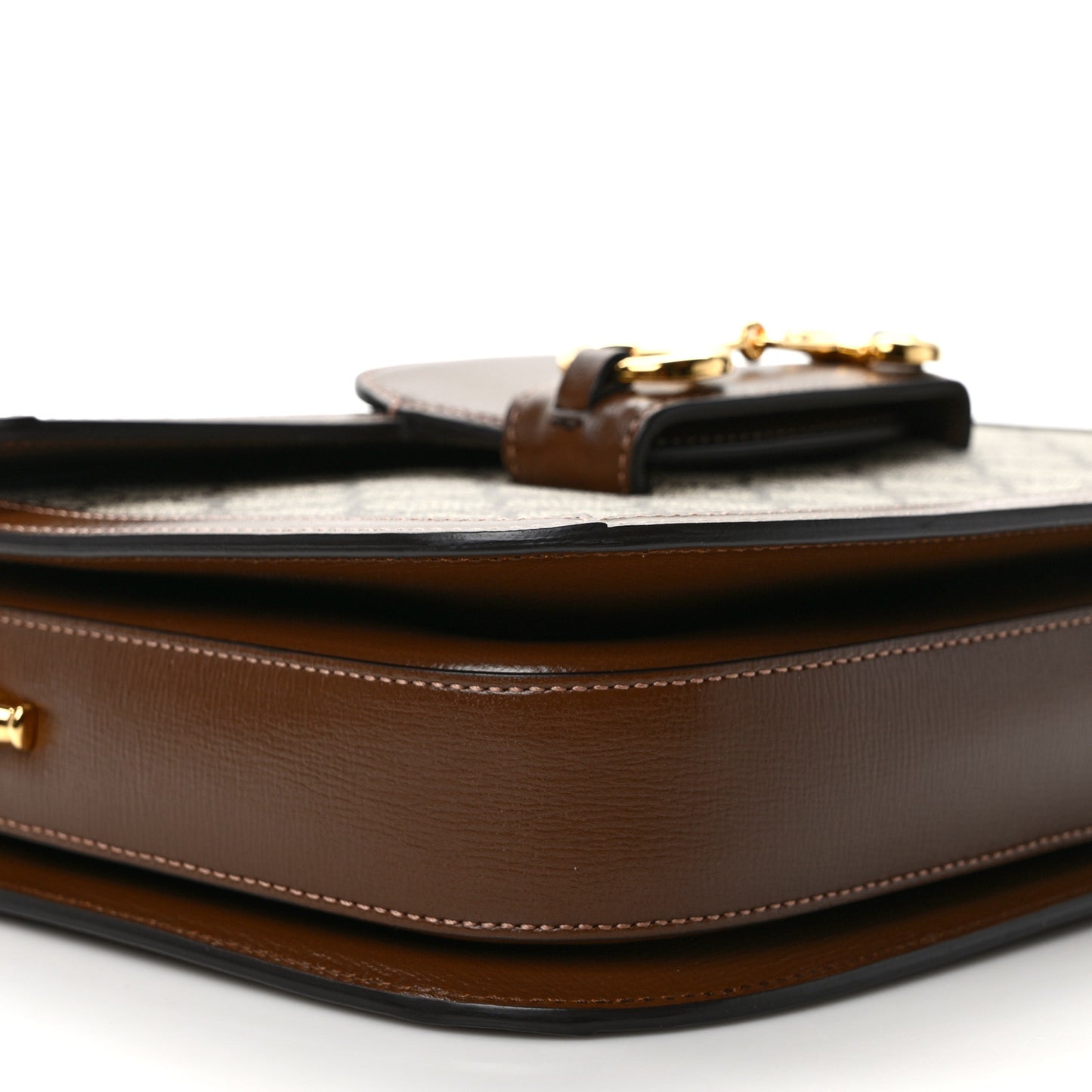 GG Supreme Monogram Horsebit 1955 Shoulder Bag Beige Brown Sugar
