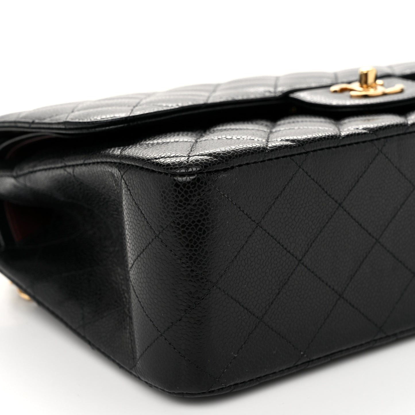 Caviar Quilted Jumbo Double Flap Black