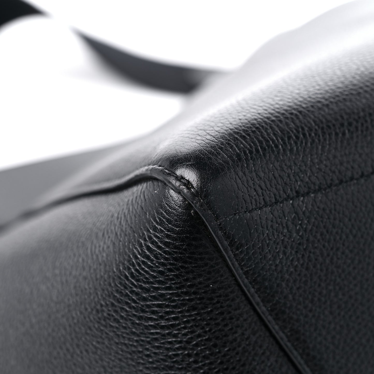 Soft Grained Calfskin Sangle Bucket Bag Black
