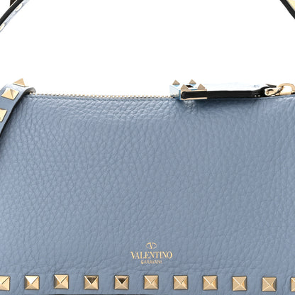 Valentino Garavani Pebbled Calfskin Small Rockstud Flip Lock Shoulder Bag Niagara 7 of 9