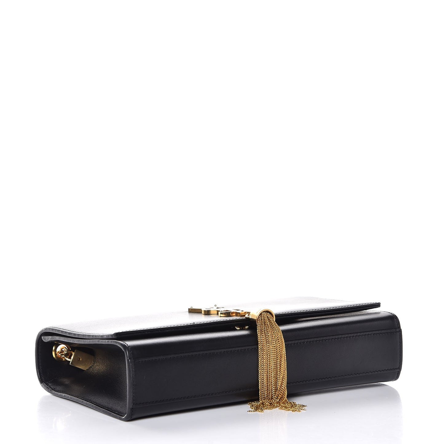 Smooth Calfskin Medium Classic Monogram Kate Tassel Satchel Black