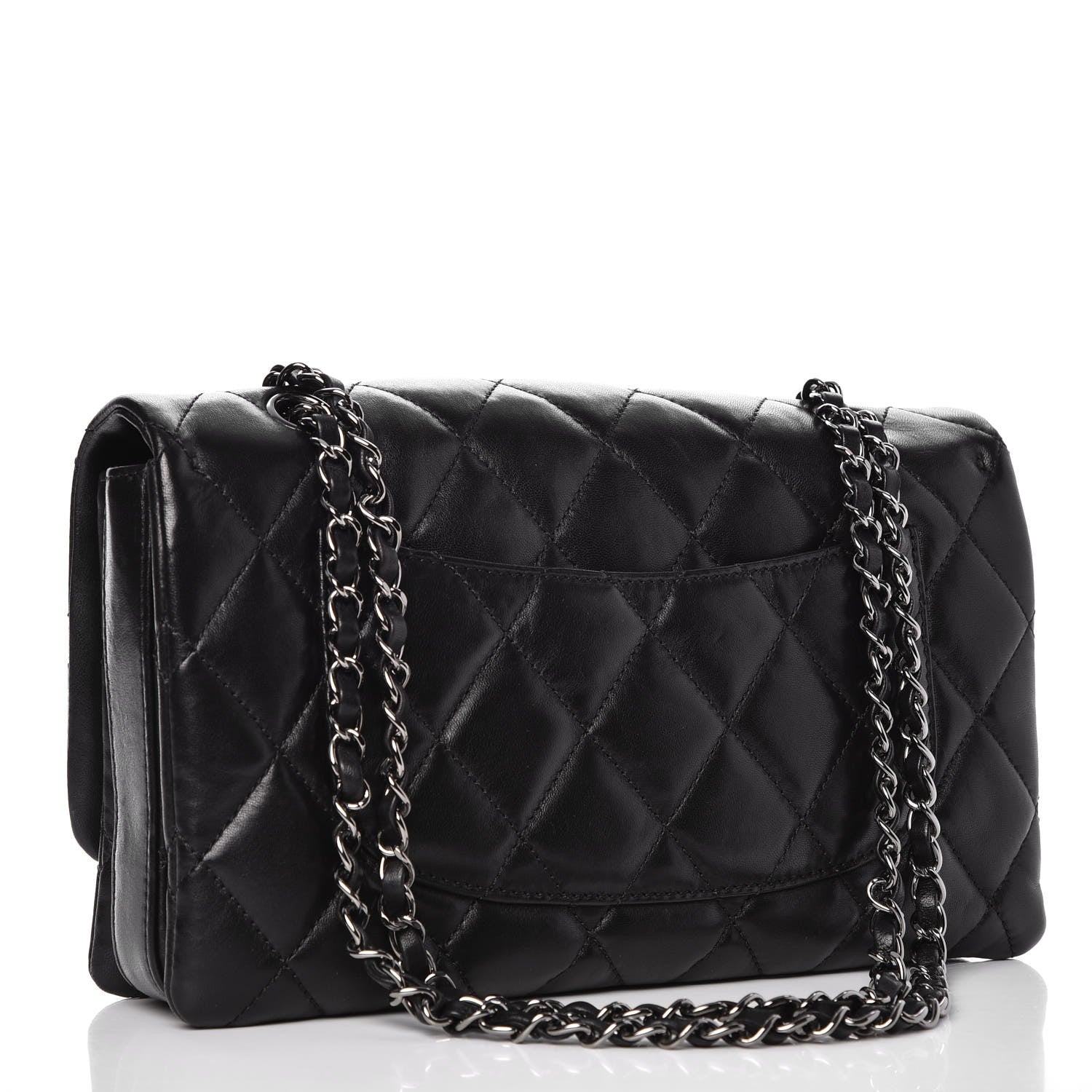 Chanel Lambskin Quilted Large 3 Flap Black 3 of 11