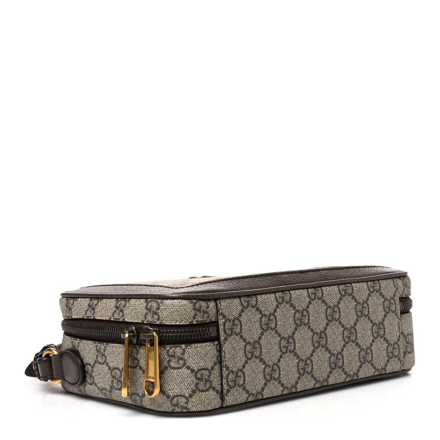GG Supreme Monogram Web Small Ophidia Top Handle Shoulder Bag Brown