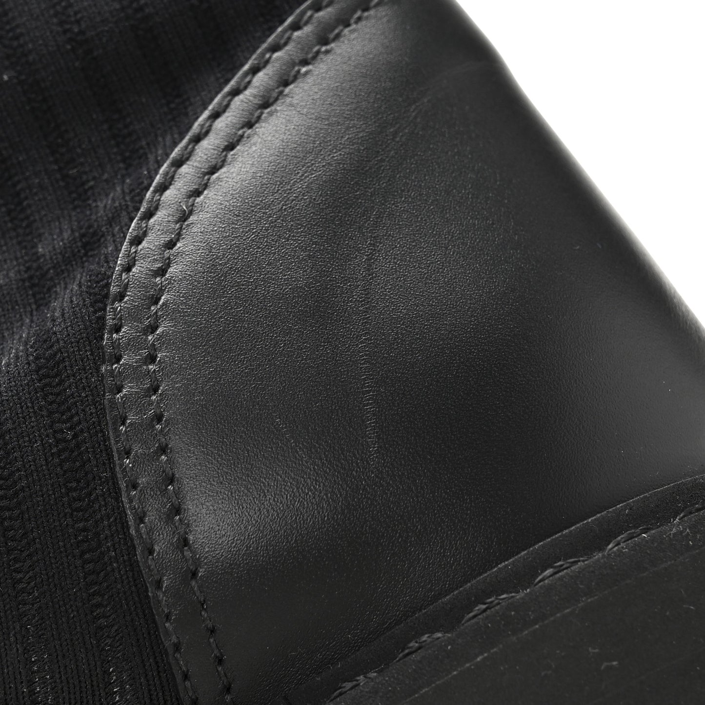Calfskin Stretch Fabric Rockoko Biker Boots 36 Tobacco Black Marino