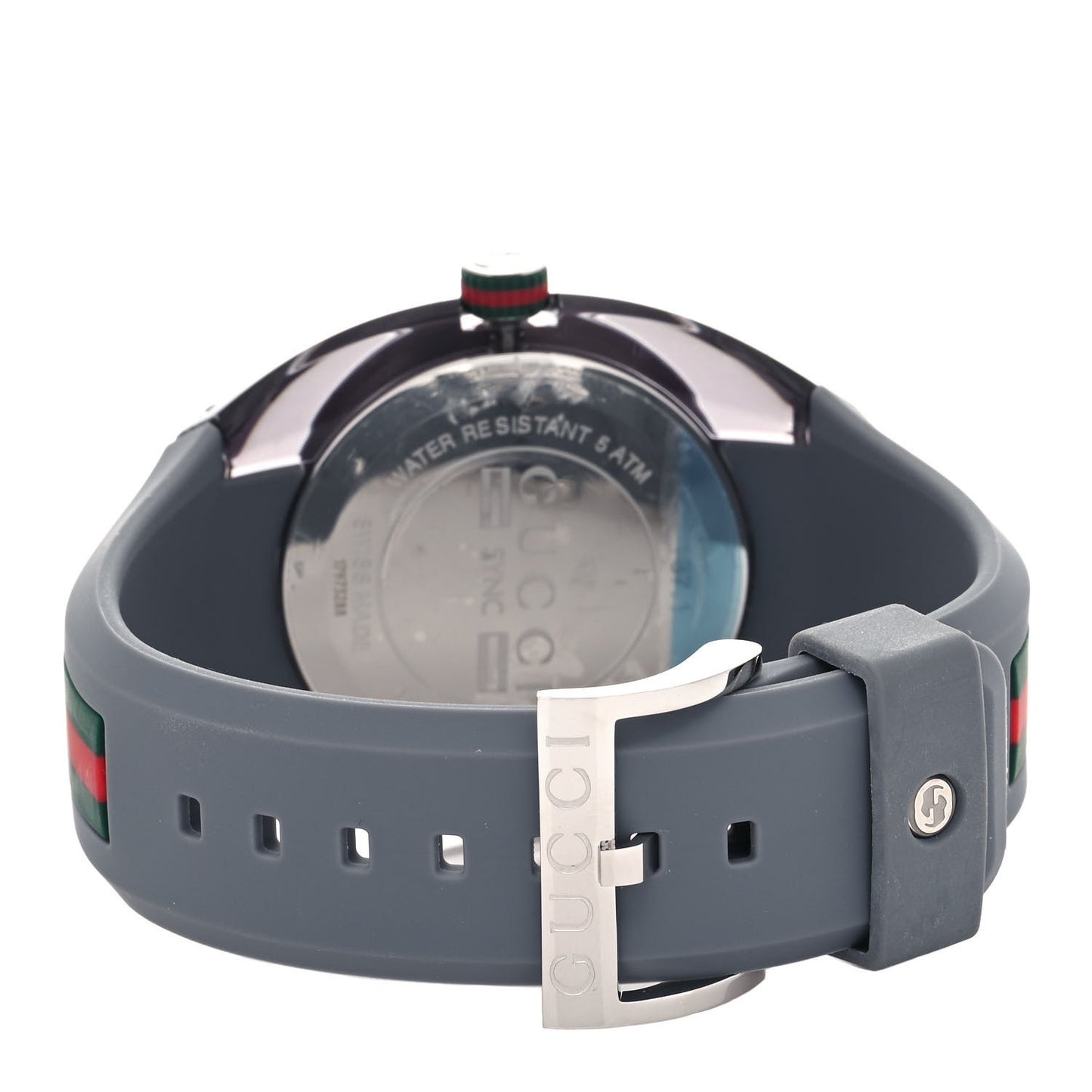 Stainless Steel Rubber 46mm Sync Web Quartz Watch Grey