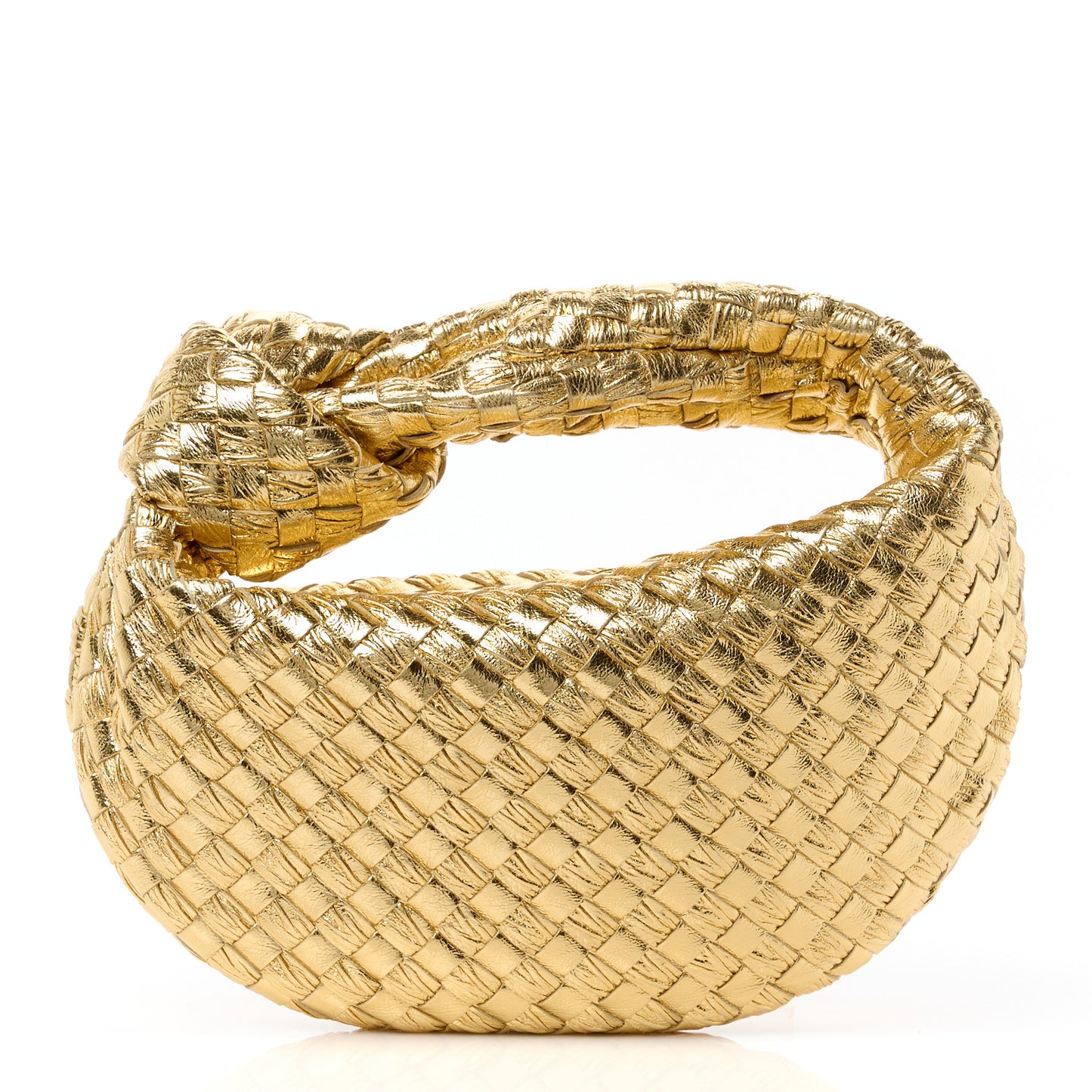 Metallic Nappa Intrecciato Mini Jodie Gold