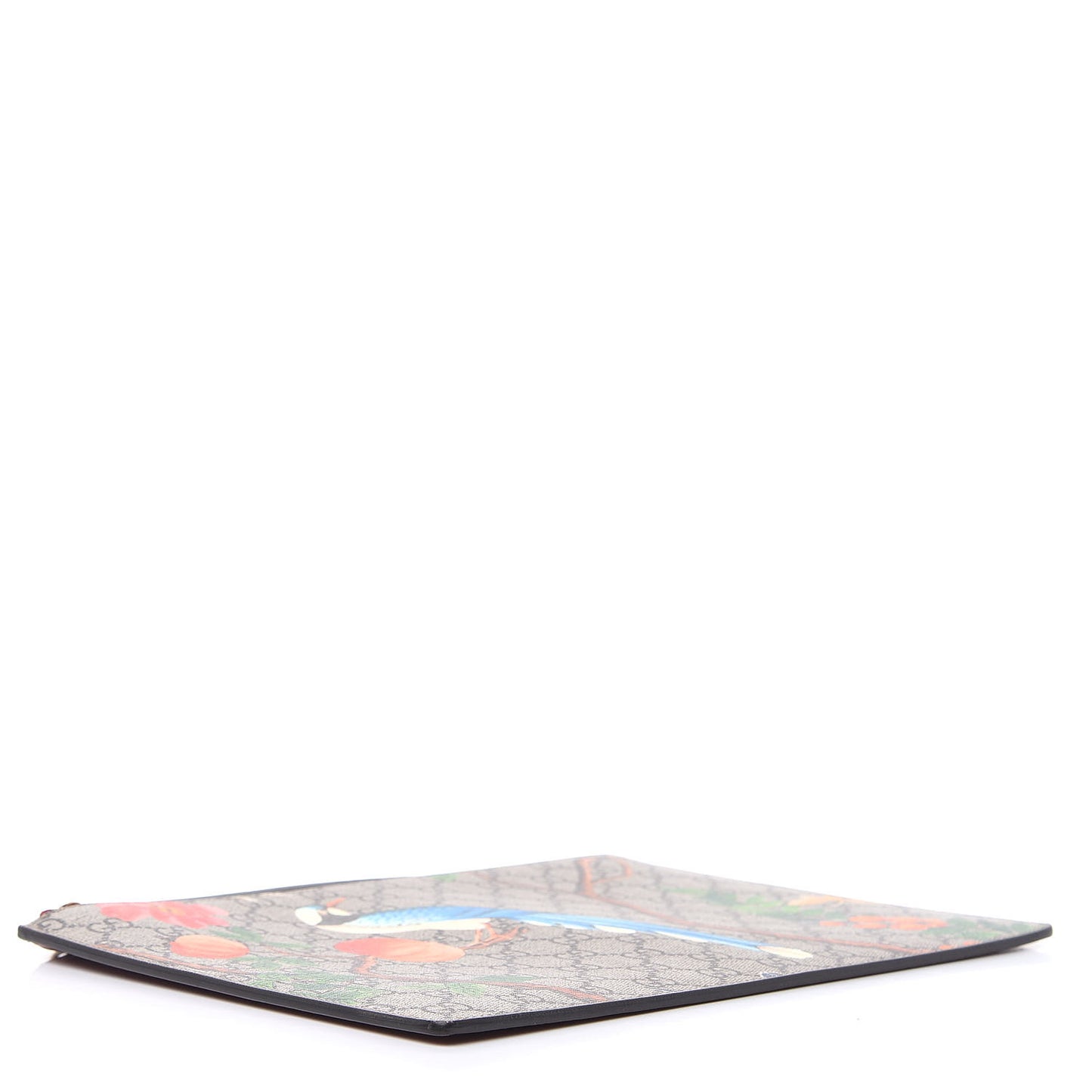 GG Supreme Monogram Tian Large Zip Pouch Beige Multicolor Red