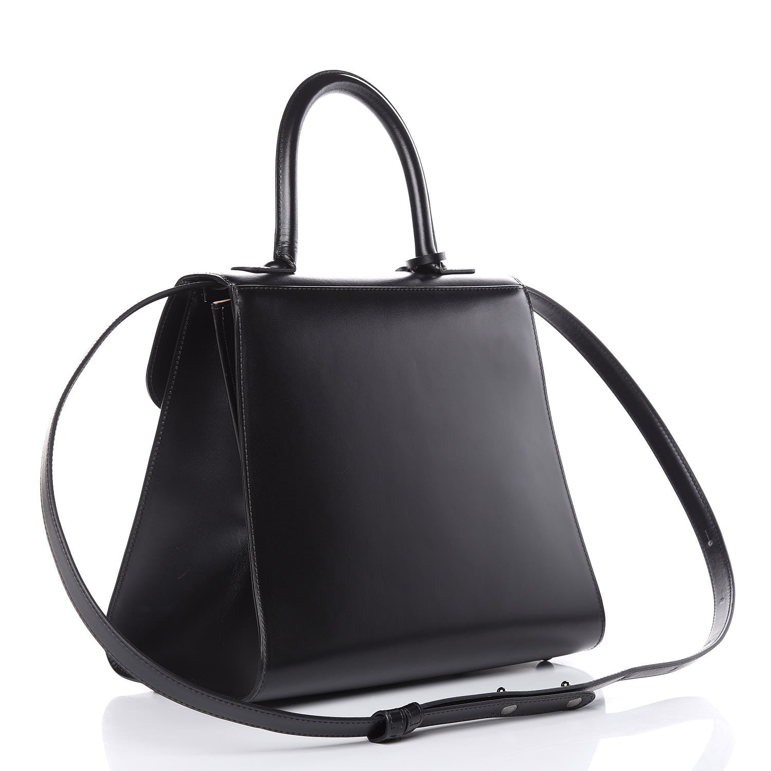 Delvaux Calfskin MM L'Humour Brillant Satchel Black 3 of 11