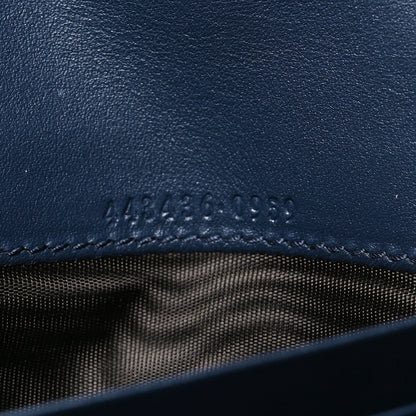 Gucci Denim Matelasse Pearly GG Marmont Continental Wallet Blue 7 of 9