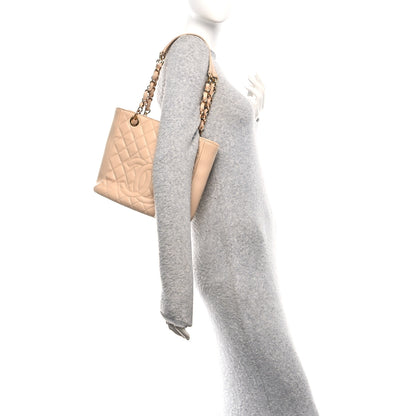 Chanel Caviar Quilted Petit Shopping Tote PST Beige Clair 2 of 10