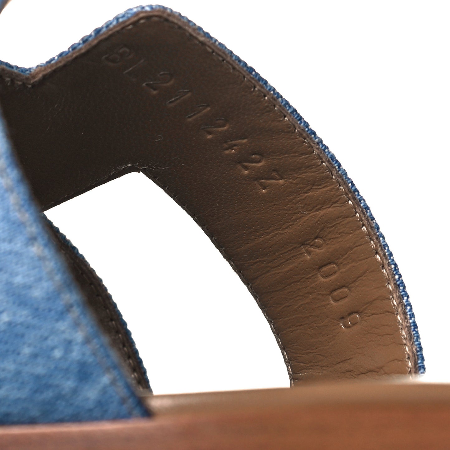 Denim Canvas Oran Sandals 40 Bleu Clair
