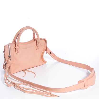 Balenciaga Matte Goatskin Rubber Covered Classic Hardware Mini City Rose Poudre 3 of 9