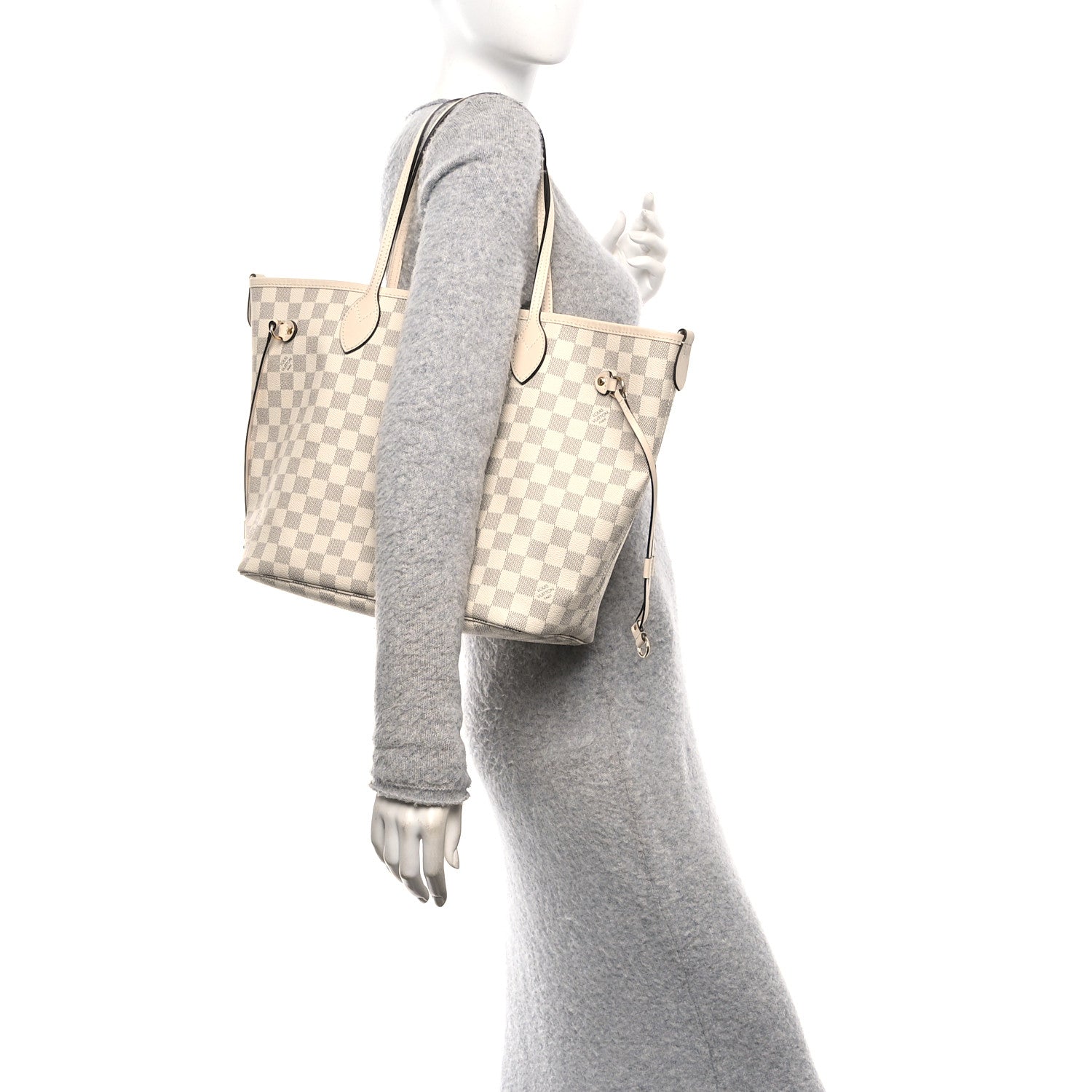 Louis Vuitton Damier Azur Braided Neverfull MM Pink 2 of 10