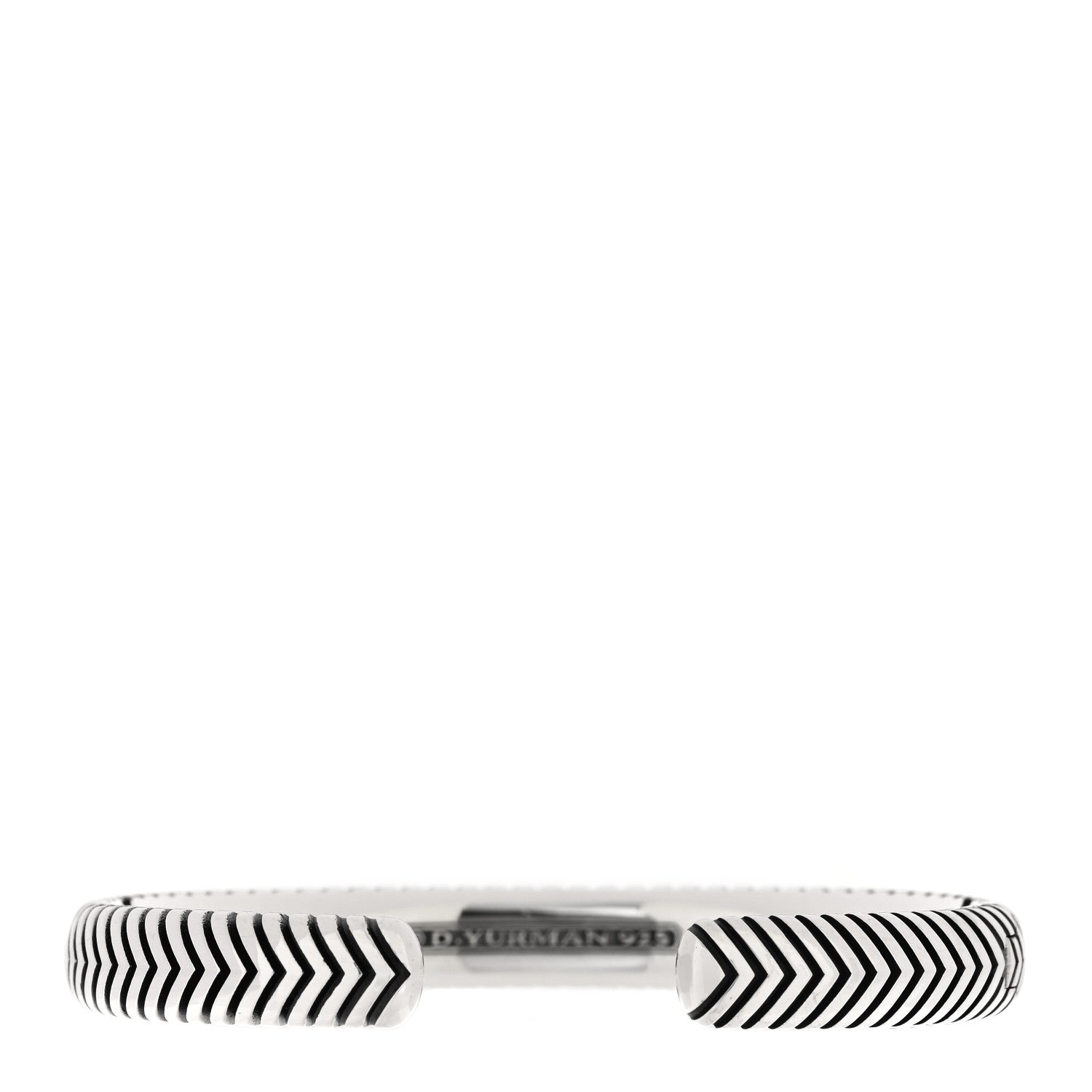David Yurman Sterling Silver 8mm Chevron Woven Kick Cuff Bracelet 1 of 3